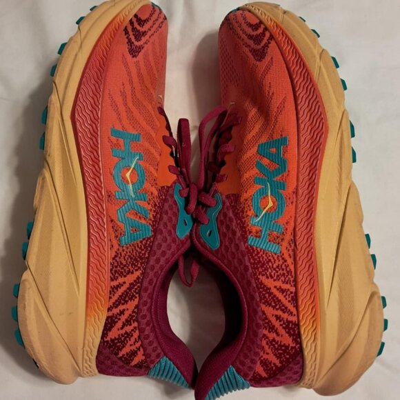 MENS HOKA CHALLENGER HTR 7 RUNNING SHOES FLAME / CHERRIES JUBILEE 11 D - Picture 8 of 10